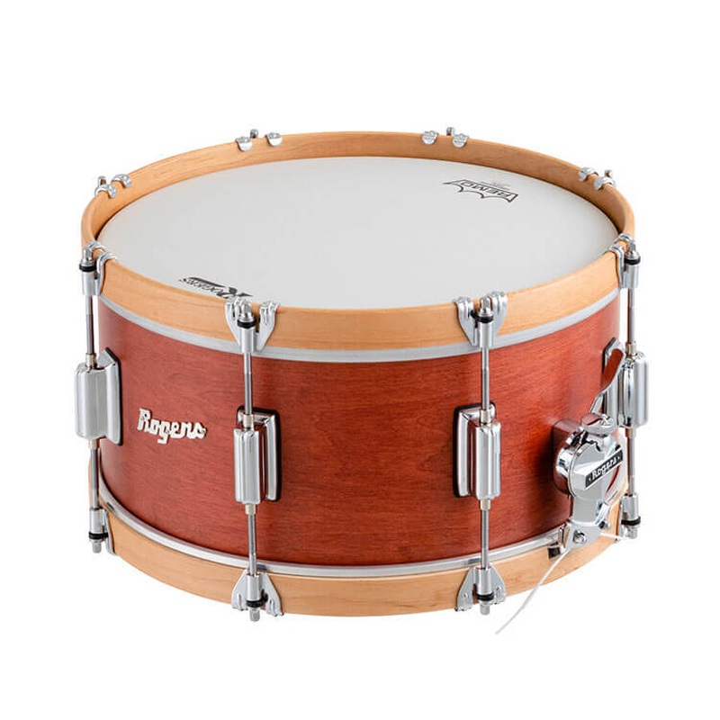 Rogers Tower Wood Hoop Snare Drum 14x6.5 Satin Red Mahogany