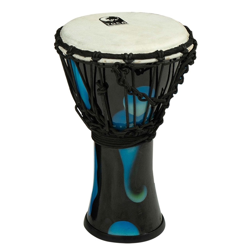 Toca Freestyle Rope-Tuned Djembe w/Goatskin Head 7" Blue Magma