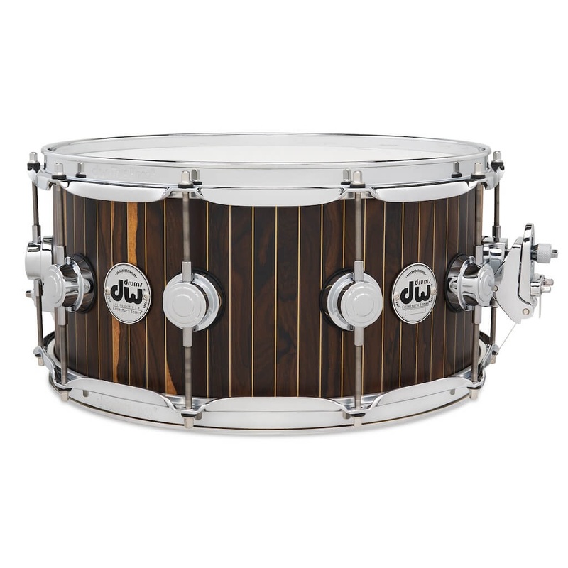 DW Collectors Limited Edition Snare Drum 14x6.5 Brass Pinstripe Ziricote