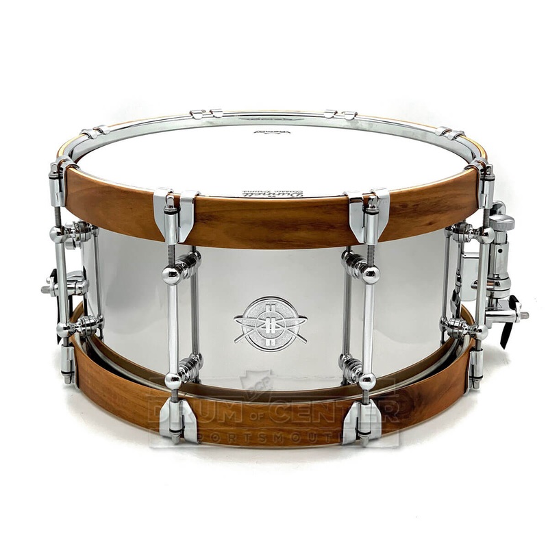 Dunnett Classic Stainless Steel Snare Drum 14x7 w/Acacia Hybrid Hoops