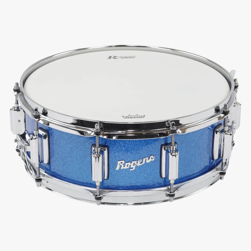 Rogers SuperTen Wood Shell Snare Drum 14x5 Blue Sparkle