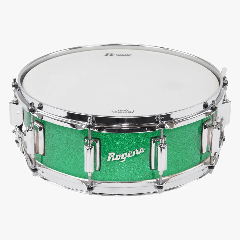 Rogers SuperTen Wood Shell Snare Drum 14x5 Green Sparkle