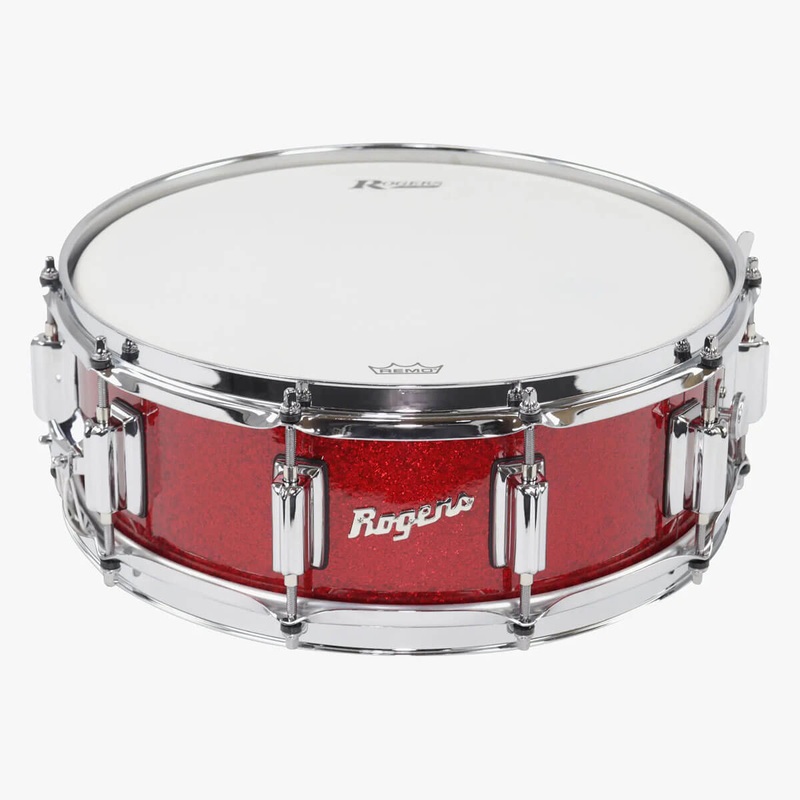 Rogers SuperTen Wood Shell Snare Drum 14x5 Red Sparkle