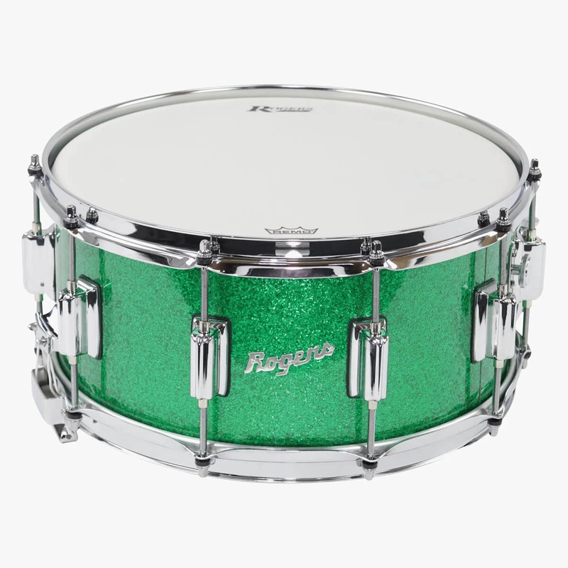 Rogers SuperTen Wood Shell Snare Drum 14x6.5 Green Sparkle