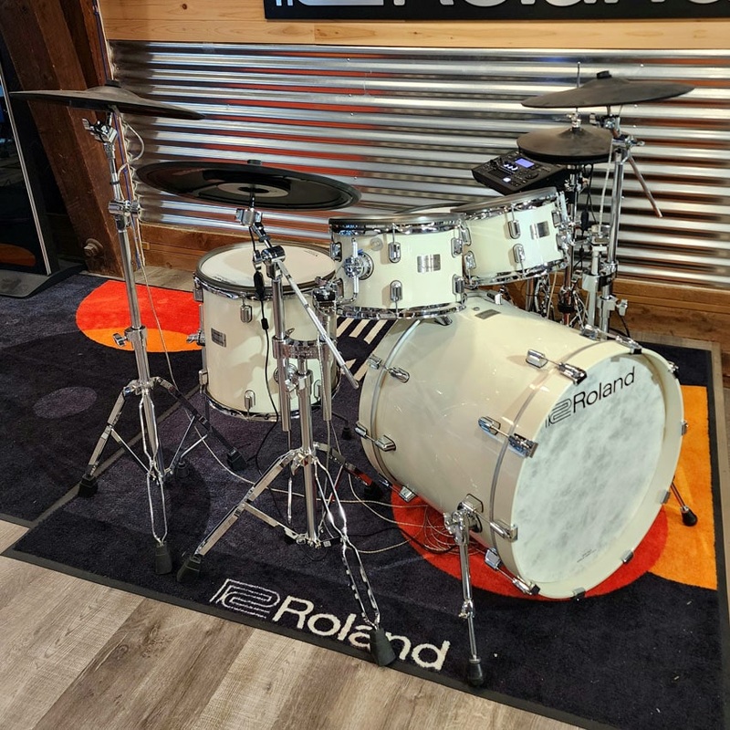 Used Roland VAD706 V-Drums Acoustic Design Electronic Drum Set Pure White w/DW Hardware Pack