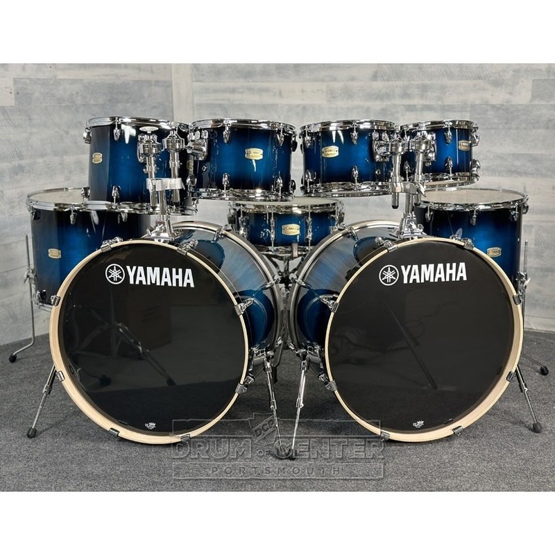 Yamaha Stage Custom Birch 9pc Drum Set (24" Double Bass) Deep Blue Sunburst