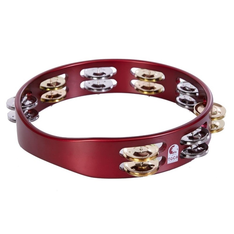 Toca ColorSound Tambourine 10" Racing Red w/Nickel & Brass Jingles