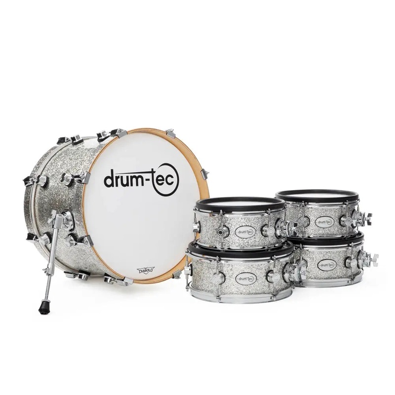 Drum-Tec Diabolo 3 5pc Studio E-Drum Set Silver Sparkle