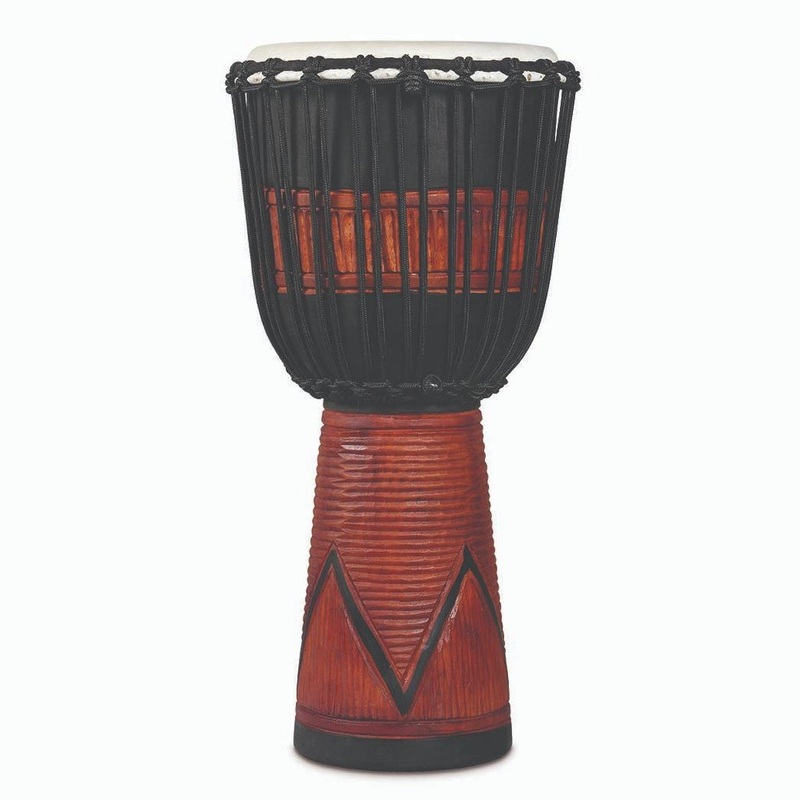 LP World Beat Wood Art Large Djembe, Black/Brown