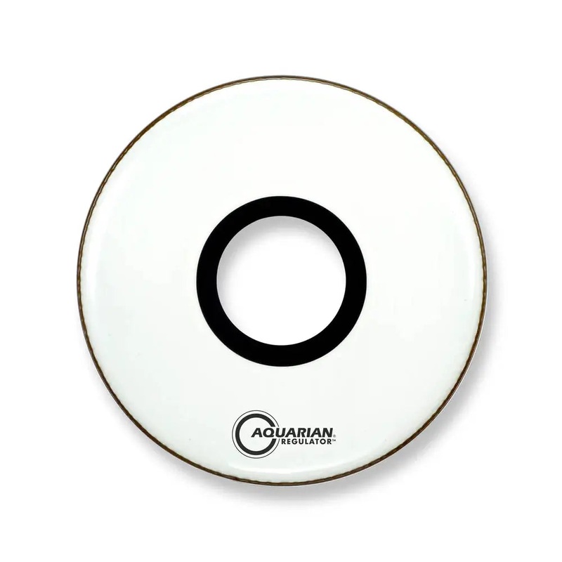 Aquarian Regulator White Bass Drumhead 22" w/Center Port