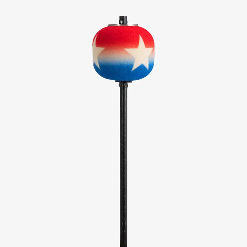 Danmar Red White & Blue Felt Bass Drum Beater, Black Shaft