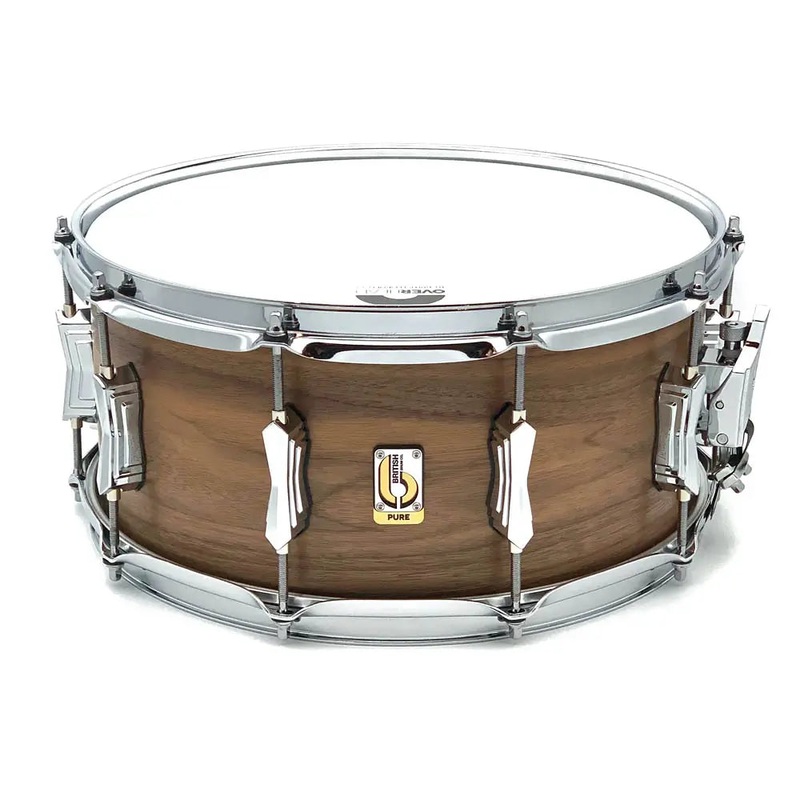 British Drum Company Founder's Reserve Pure Snare Drum 14x6.5 Black Walnut