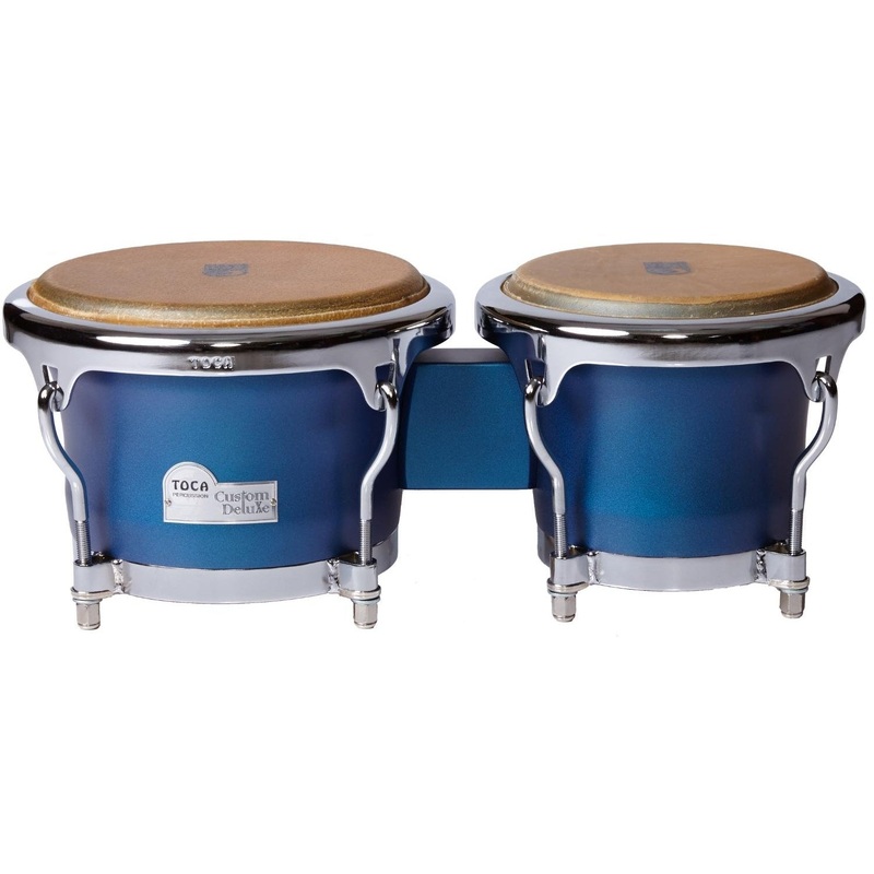 Toca Custom Deluxe Wood Bongos Matte Blue