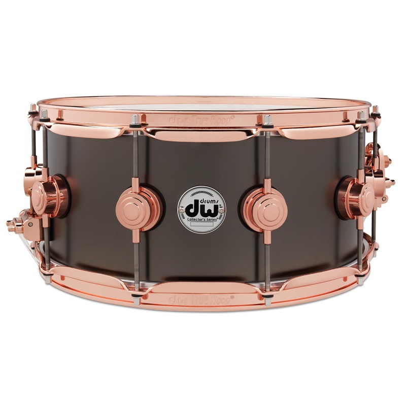 DW Collectors Satin Black Brass Snare Drum 14x6.5 w/Copper Hardware