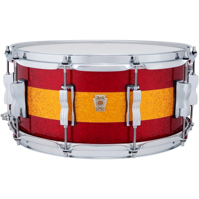 Ludwig Classic Maple Snare Drum 14x6.5 Red/Gold/Red Tri-Band