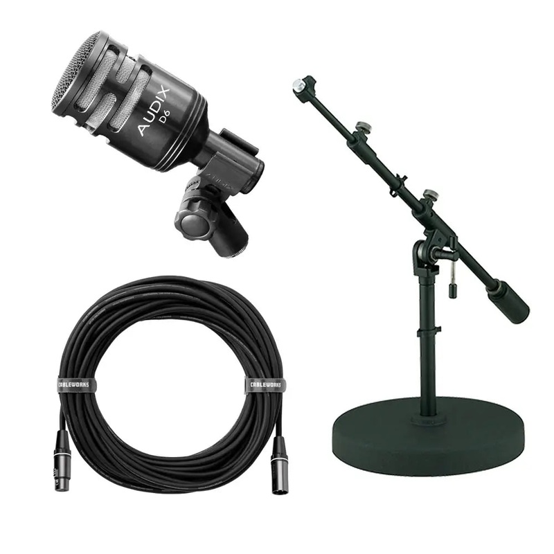 Audix D6 Bass Drum Mic/Stand/Cable Pro Bundle