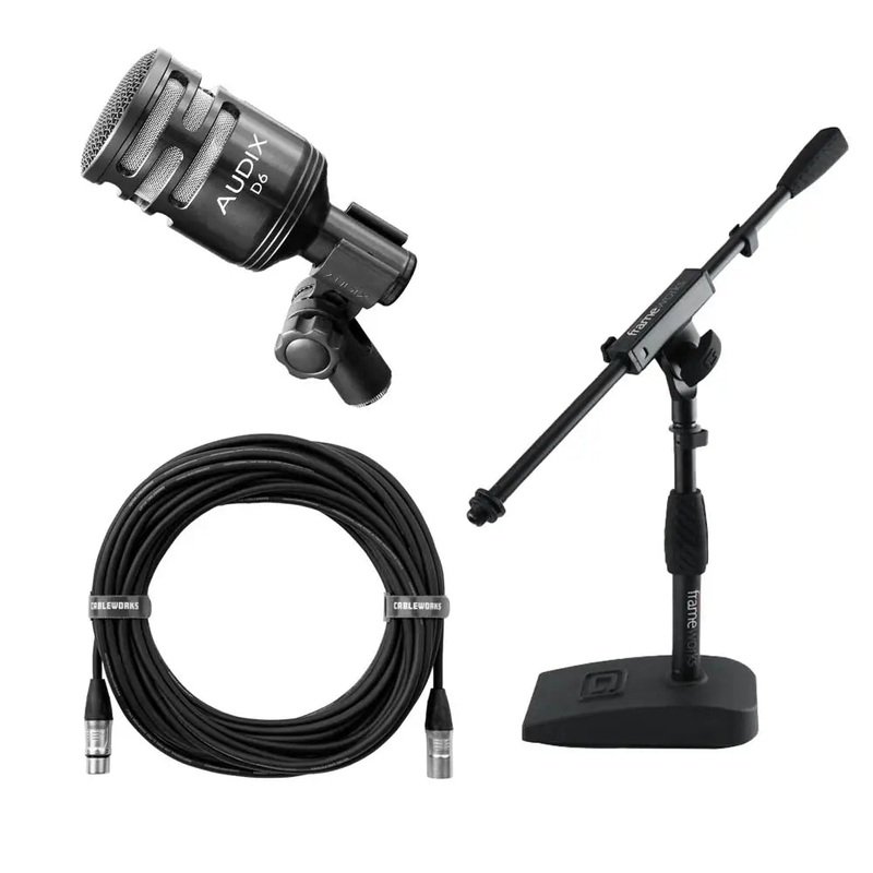 Audix D6 Bass Drum Mic/Stand/Cable Standard Bundle