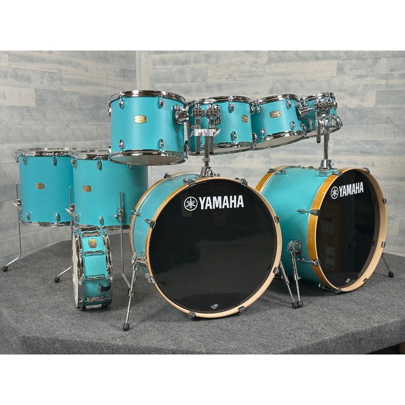 Yamaha Stage Custom Birch 9pc Drum Set (24" Double Bass) Matte Surf Green