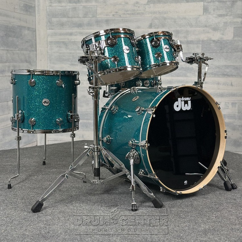 DW Collectors Maple 4pc Drum Set Teal Glass
