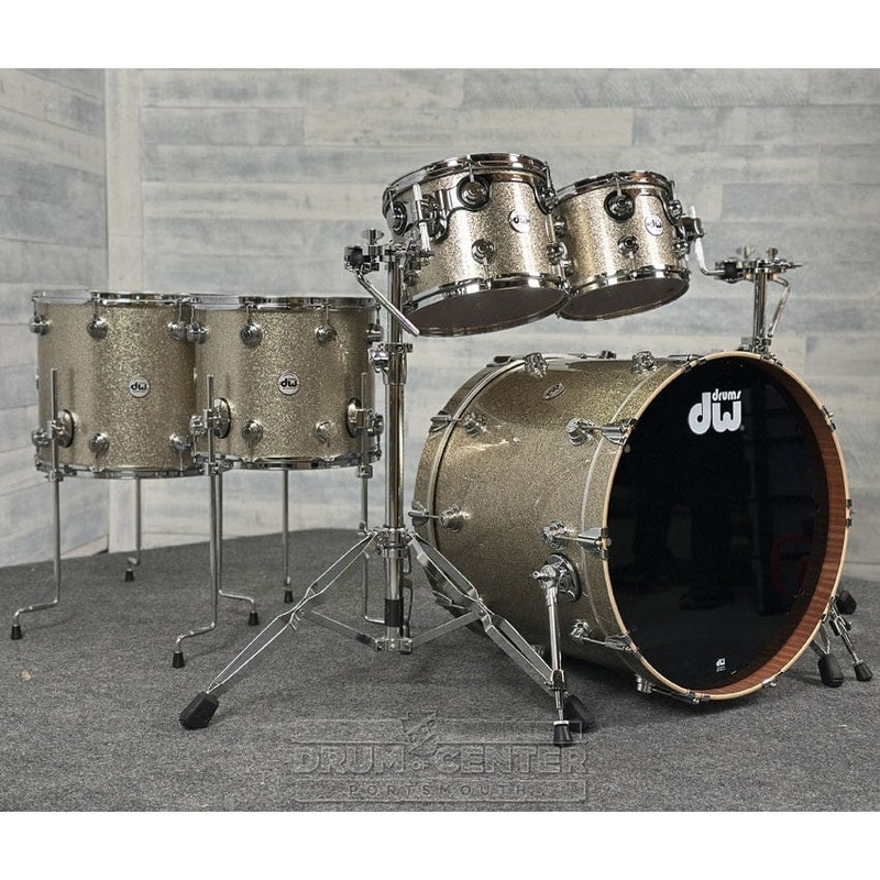 DW Collectors Maple/Mahogany 5pc Drum Set Nickel Sparkle Glass