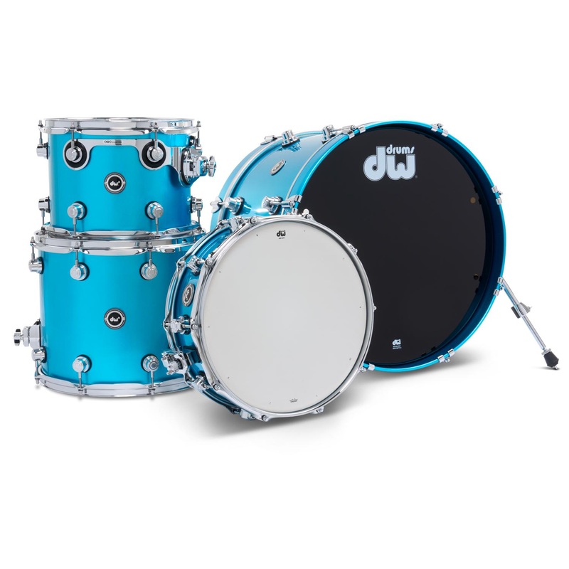 FREE BAG OFFER! DW DWe 4pc Electronic/Acoustic Drum Shell Pack Laser Blue Metallic
