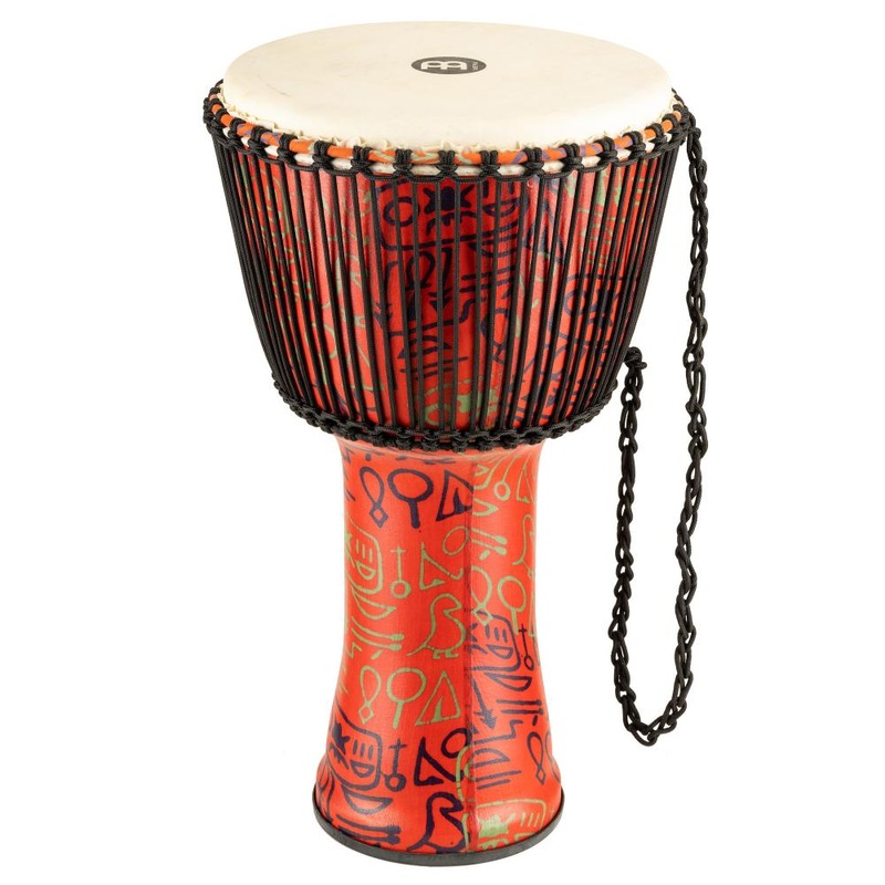 Meinl Rope Tuned Travel Djembe, 14, Pharaoh's Script, Goat Head