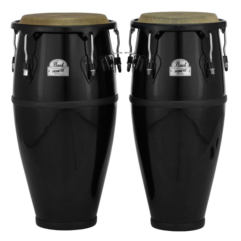 Pearl 10 & 11 Primero Fiberglass Conga Set - Bistre Black