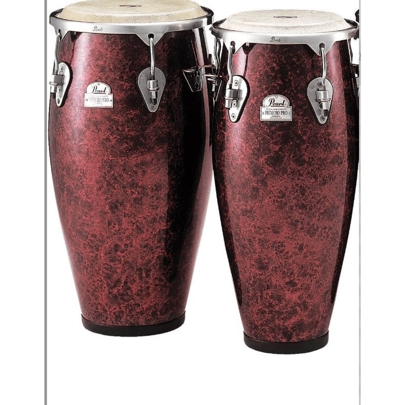 Pearl 11.75 & 12.5 Primero Pro Fiberglass Conga Set - Wine Red Marble