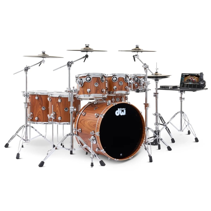 DW DWe 7pc Complete Electronic/Acoustic Drum Set Santos Rosewood