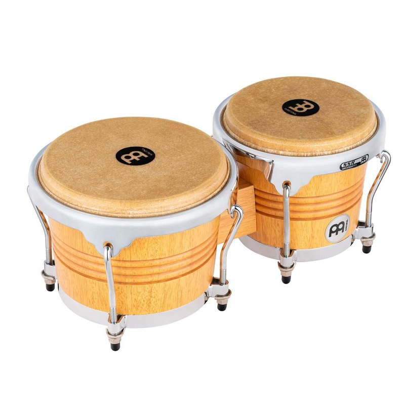 Meinl Wood Bongo Super Natural Matte Chrome Plated Hardware 6 3/4 & 8