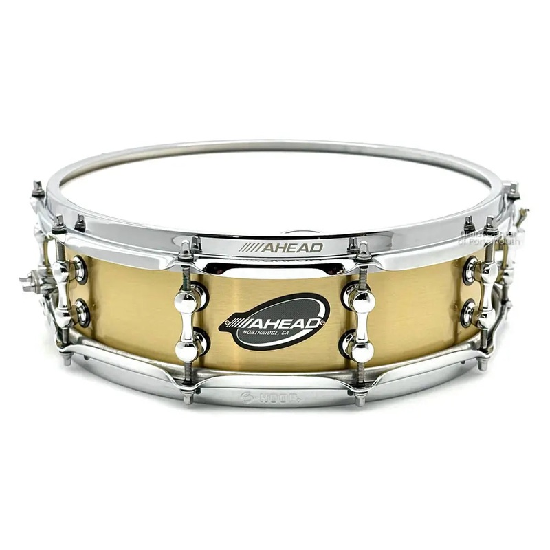 Ahead 3mm Cast Bell Brass Snare Drum 14x4 Polished w/Trick Throw-Off