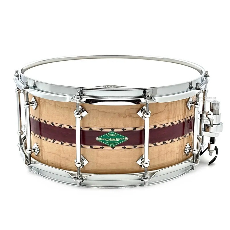Craviotto 20th Anniversary Curly Maple/Purpleheart Snare Drum 14x6.5