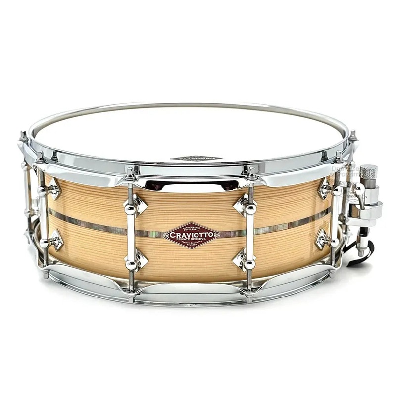 Craviotto Private Reserve Spruce Snare Drum 14x5 w/Black Tahitian Pearl Inlay