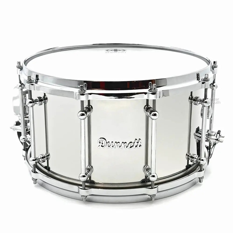 Dunnett Classic Stainless Steel Snare Drum 14x8 Polished w/Die Cast Hoops