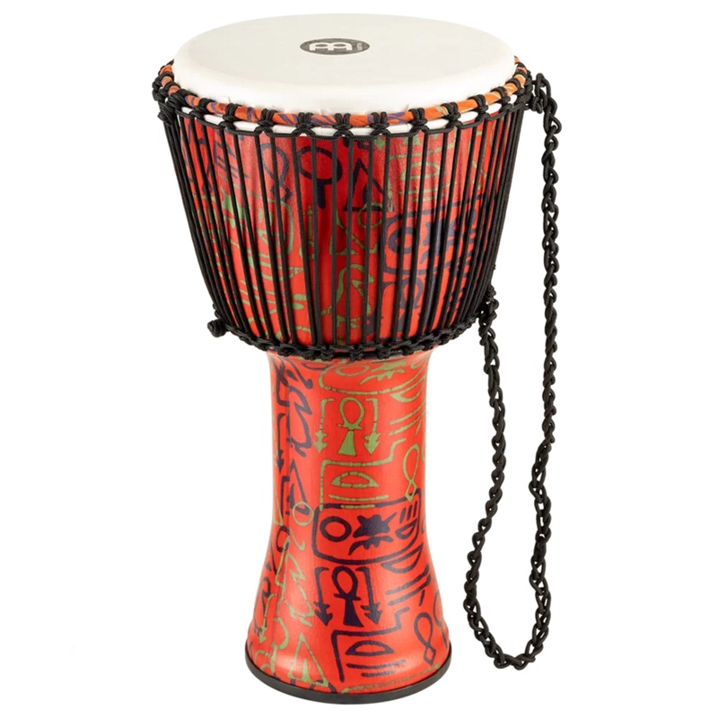 Meinl Rope Tuned Travel Djembe, 12, Pharaoh's Script, Synthetic Head