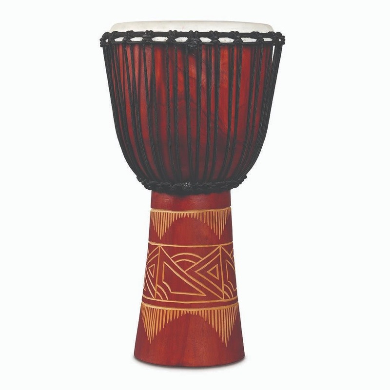 Latin Percussion World Beat Wood Art Large Djembe - Red w/Natural