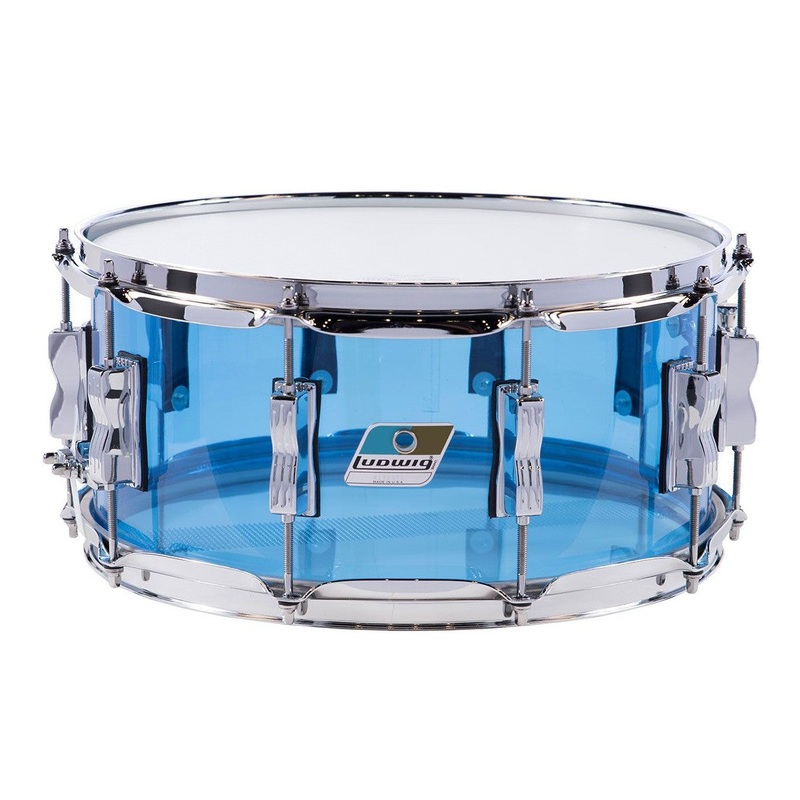 Ludwig Vistalite Snare Drum w/P88 Strainer Blue 14x6.5