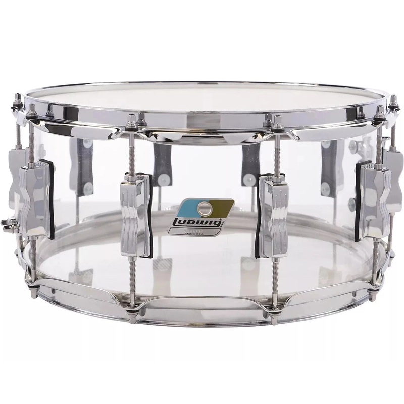 Ludwig Vistalite Snare Drum w/P88 Strainer Clear 14x5
