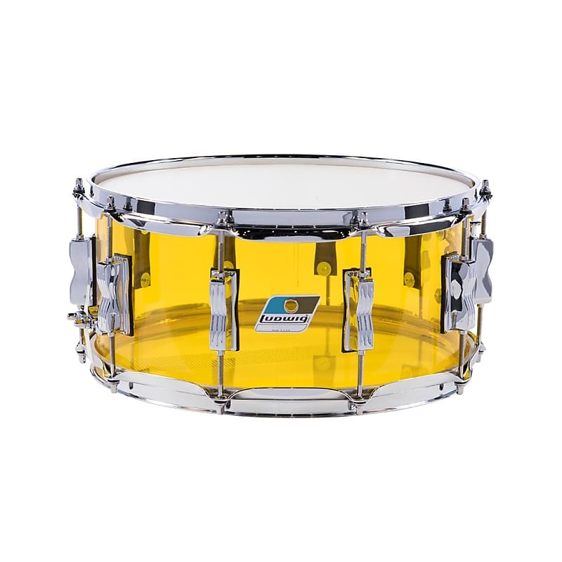 Ludwig Vistalite Snare Drum w/P88 Strainer Yellow 14x5