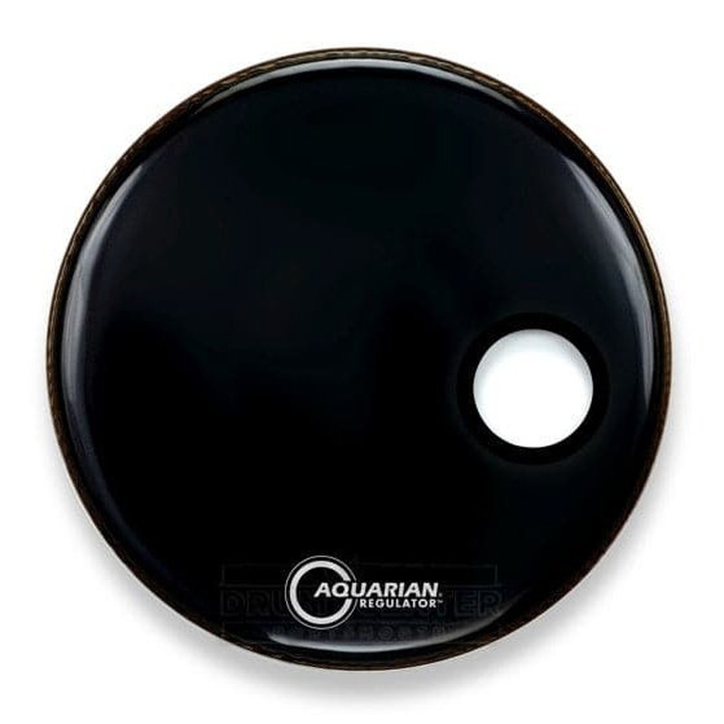 Aquarian Regulator Black Resonant Bass Drum Head with Offset Port