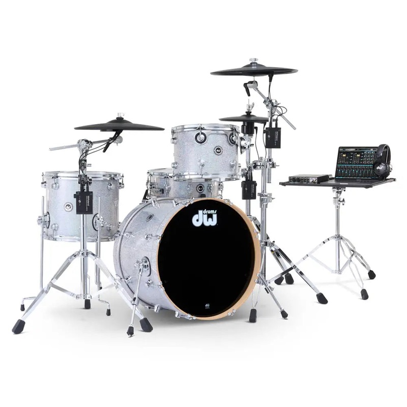 FREE BAG OFFER! DW DWe 4pc Complete Electronic/Acoustic Drum Set w/Roland Cymbals Diamond Nebula