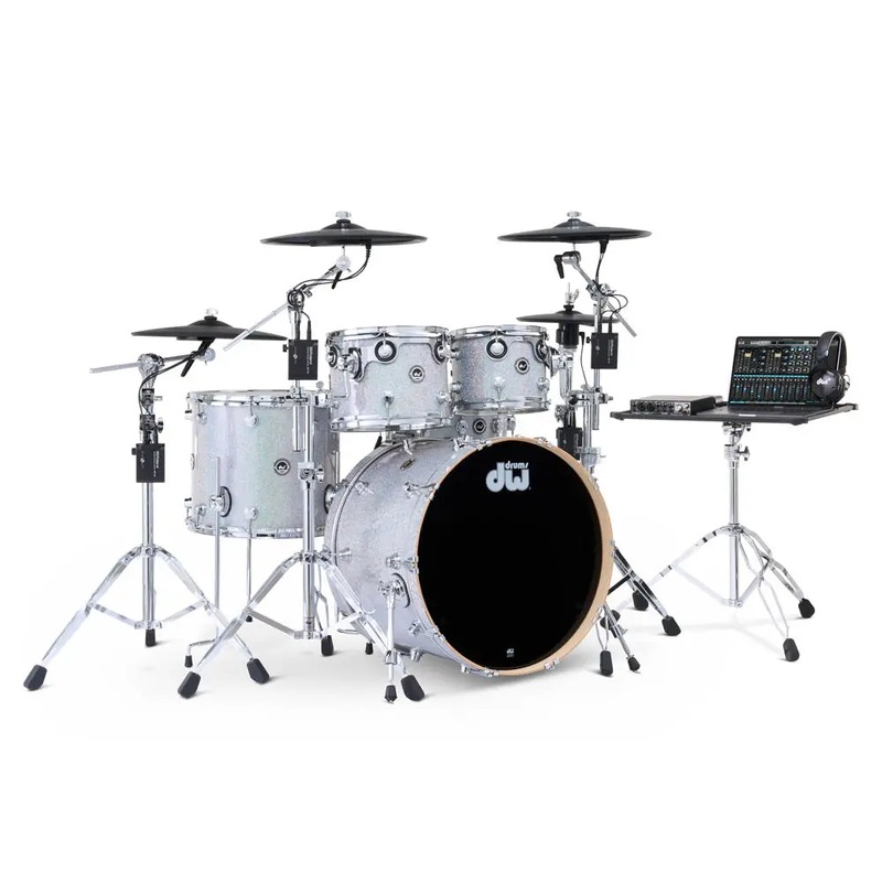 FREE BAG OFFER! DW DWe 5pc Complete Electronic/Acoustic Drum Set w/Roland Cymbals Diamond Nebula
