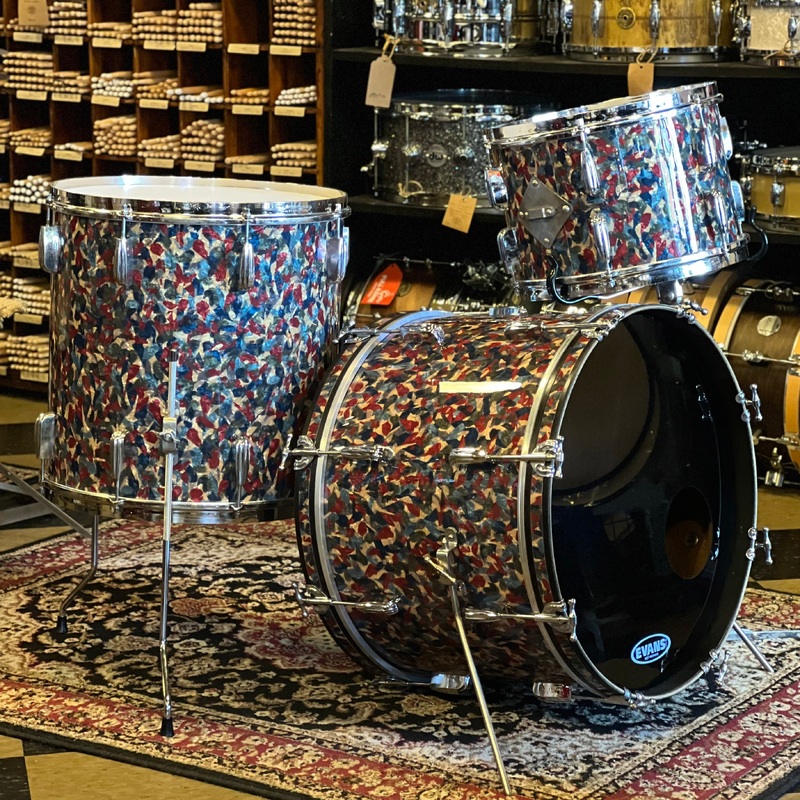 VINTAGE 1950's Slingerland Radioking Rewrapped in Peacock Pearl - 14x20, 9x13, 16x16
