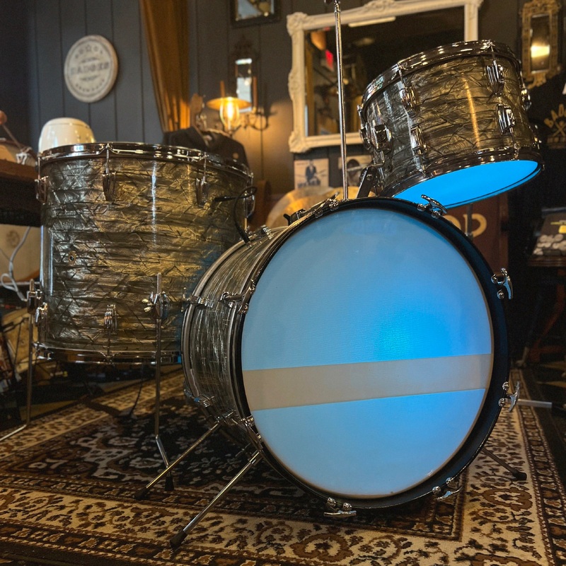 VINTAGE 1961 Pre-Serial Ludwig Drum Set in Sky Blue Pearl with Internal Lighting System - 20/13/20