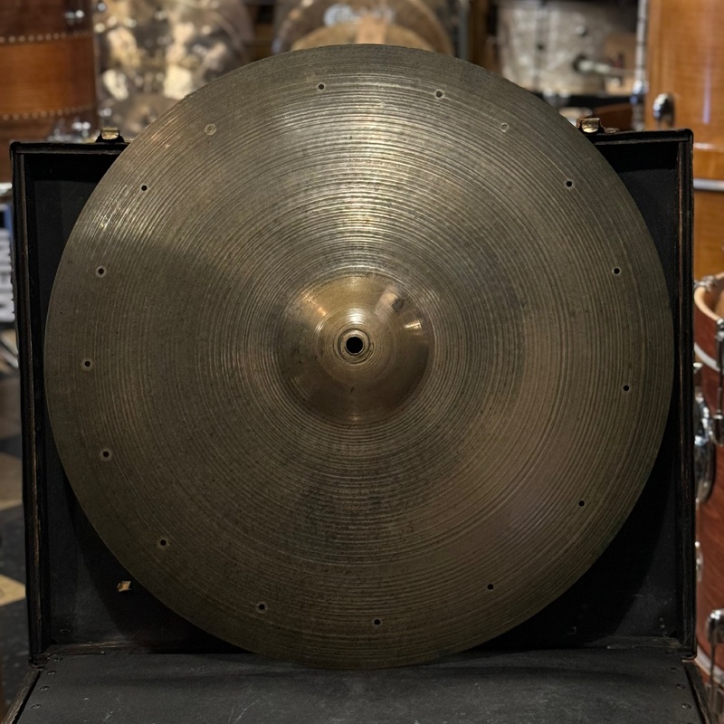 VINTAGE 1950's A. Zildjian 20" Small Stamp Ride Cymbal w/ Rivet Holes - 1952g