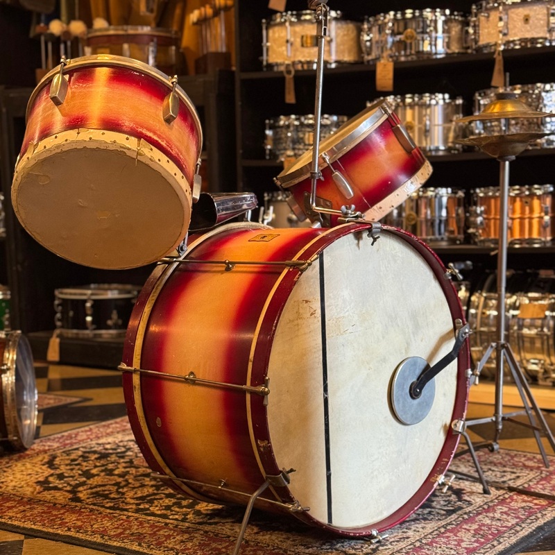 VINTAGE 1940's Joseph Rogers and Sons Tacked Tom Set in Red Gold Duco - 14x24, 7x12, 9x13