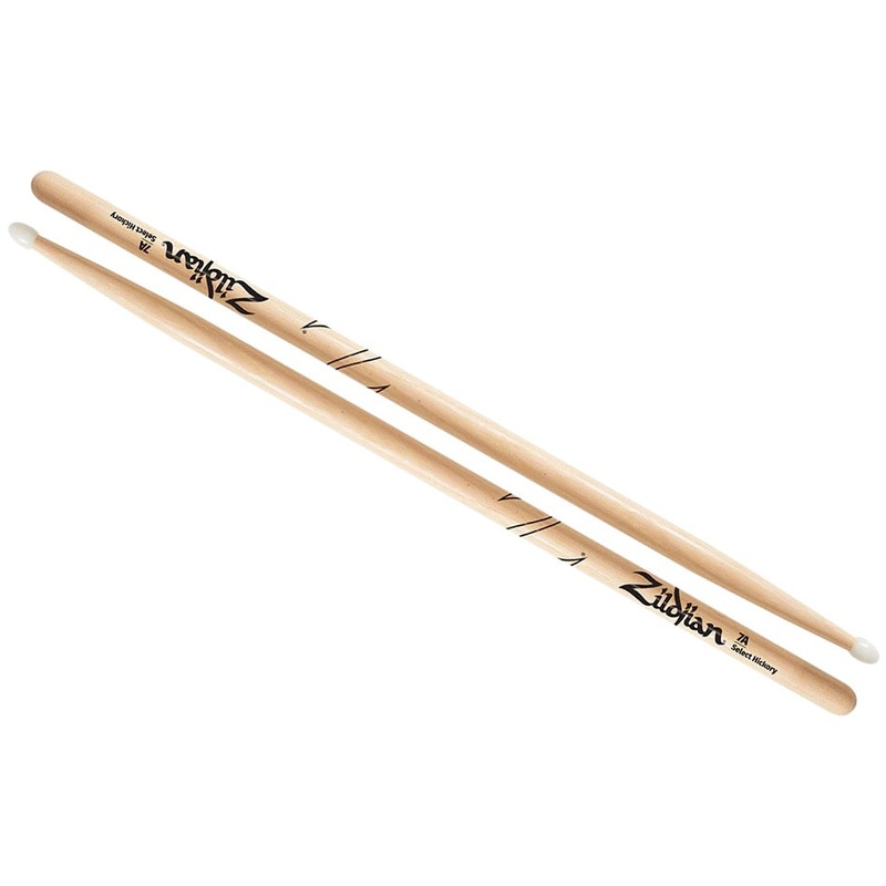 Zildjian 7A Nylon Tip Select Hickory Drum Sticks