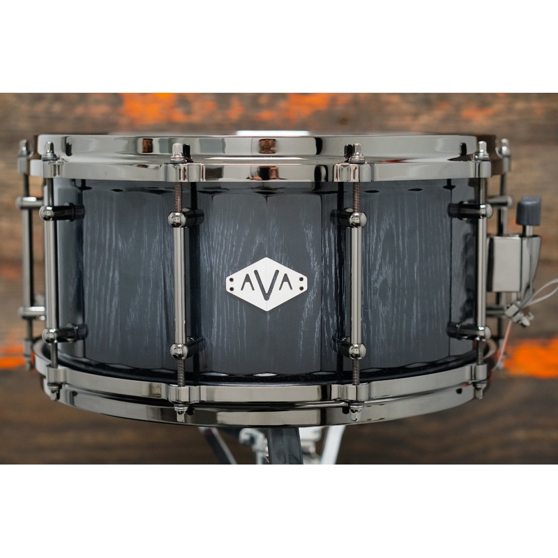 AVA 7x14" Red Oak Super Stave Shell Snare Drum - Grey Filled Grain Gloss