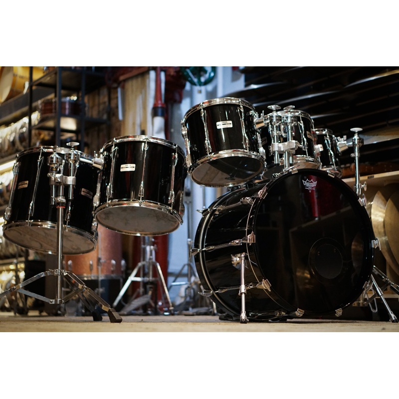 Yamaha 10/12/14/16/22" Power Recording Custom Drum Set - 1990s Solid Black