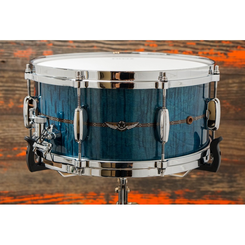 Tama 6.5x14" Star Maple Snare Drum - Ocean Blue Curly Maple